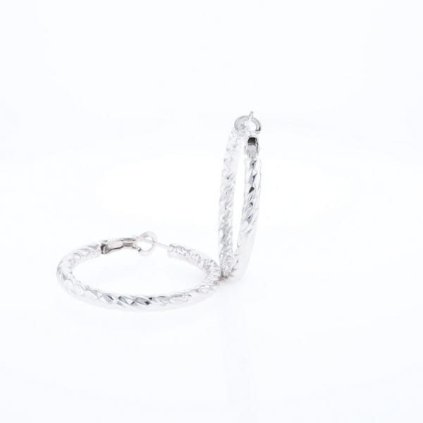 Diamond Cut Hoop Earrings