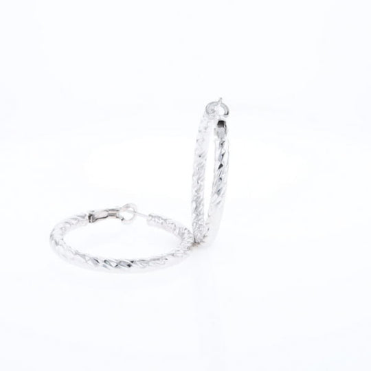 Diamond Cut Hoop Earrings