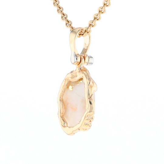 Gold Quartz Free Form Pendant