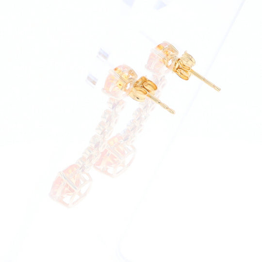 Citrine and Diamond Dangle Drop Earrings