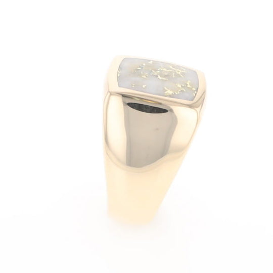 Natural Gold Quartz Men's Ring