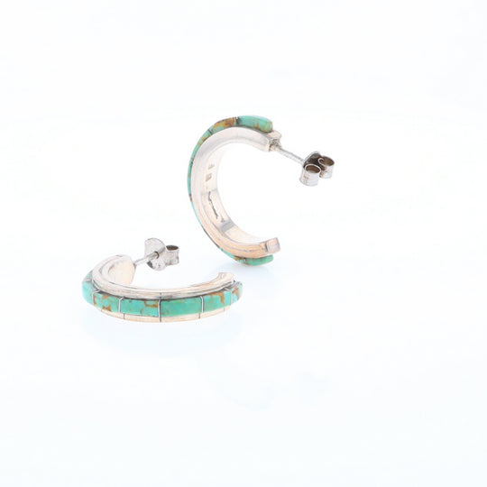 Turquoise Semi-Hoop Earrings