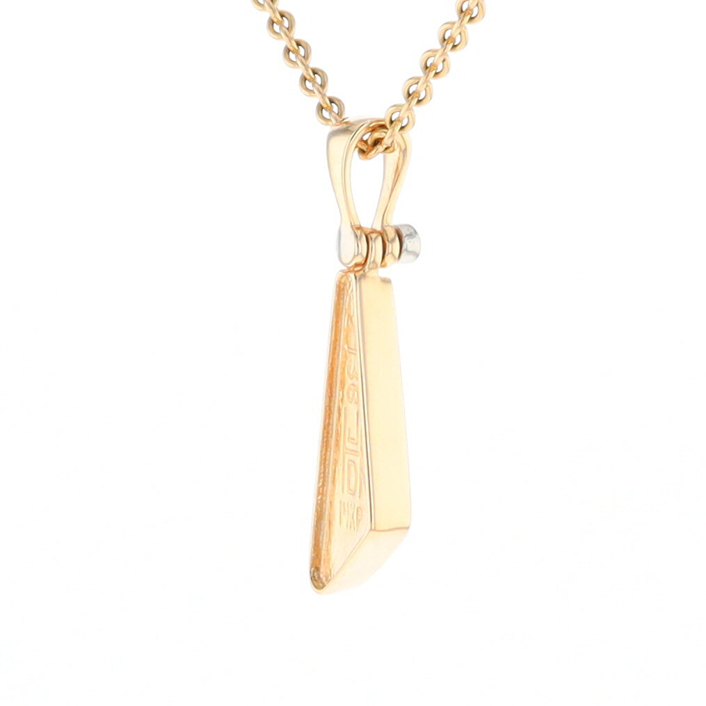 Triangular Gold Quartz Pendant - G2