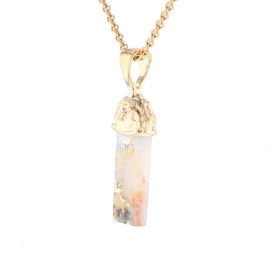 Gold Quartz Free Form Pendant