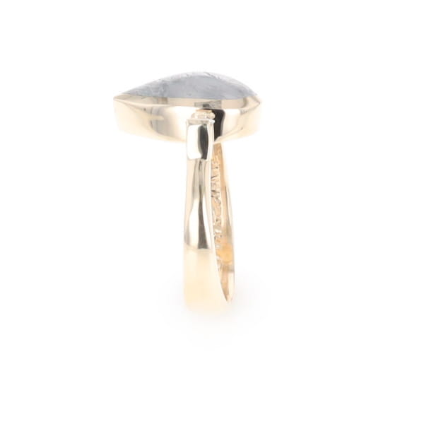 Meteorite Pear Shape Inlay Ring