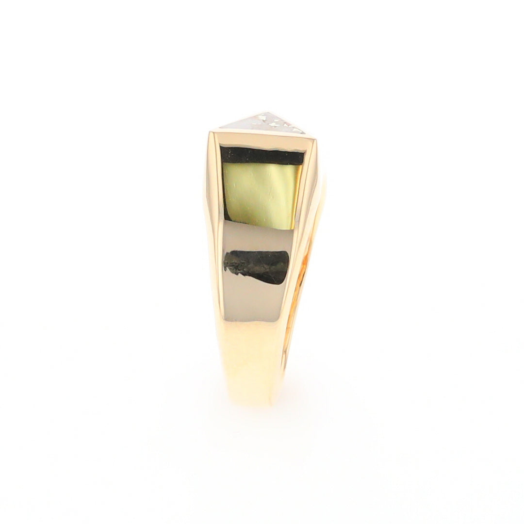 Four Section Gold Quartz Inlaid Men's Ring G2