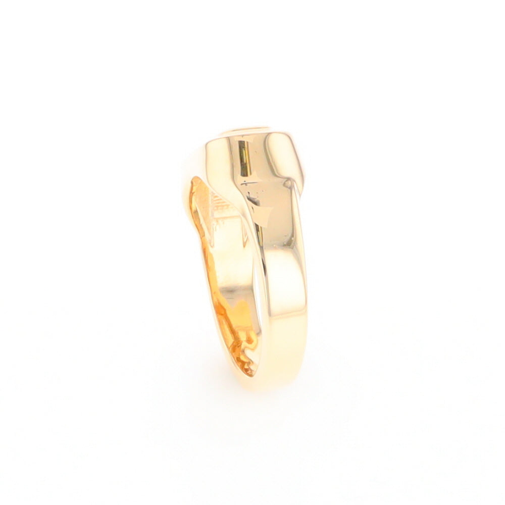 Gold Quartz Ring Oval Inlaid Design - G2