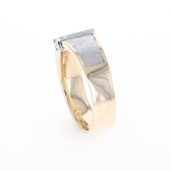 Meteorite Ring Double Sided Inlaid with .19ctw Round Diamonds