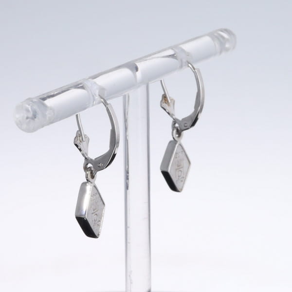 Opal Earrings Diamond Shape Inlaid Design Lever Backs