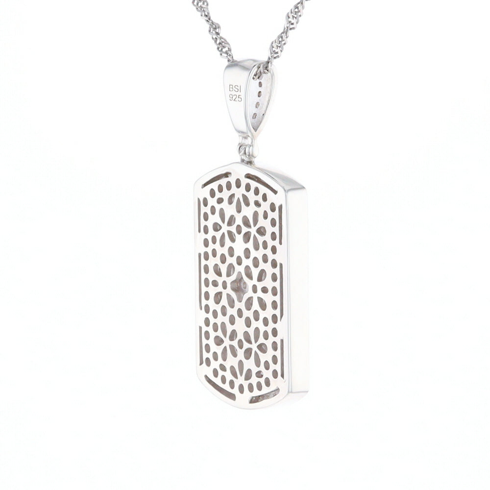 Cubic Zirconia Dog Tag Pendant