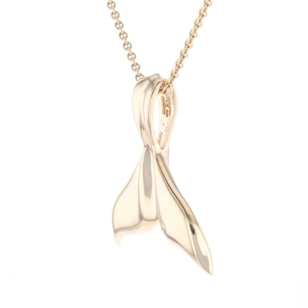 Whale Tail Natural Gold Nuggets Inlaid Pendant XL
