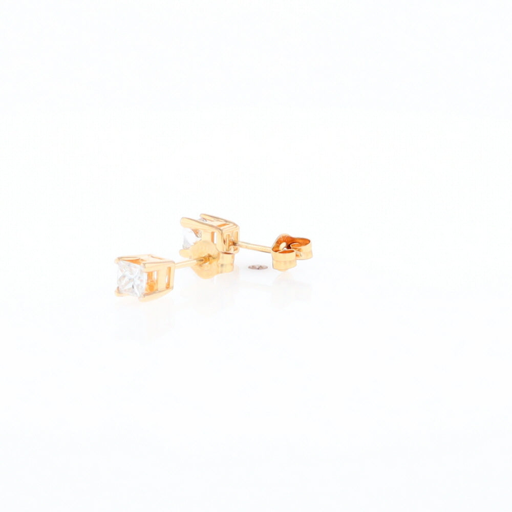 0.48ctw Princess Cut Diamond Studs