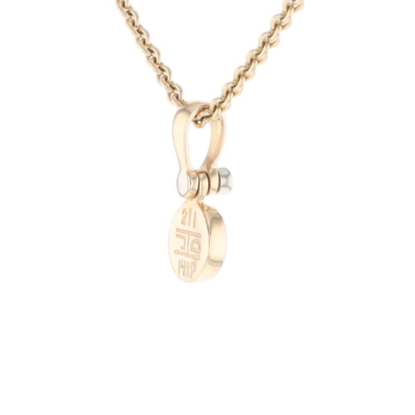 Gold Quartz Necklace Round Inlaid Pendant with .02ct Round Diamond