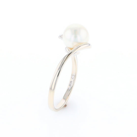 Pearl Solitaire Bypass Ring