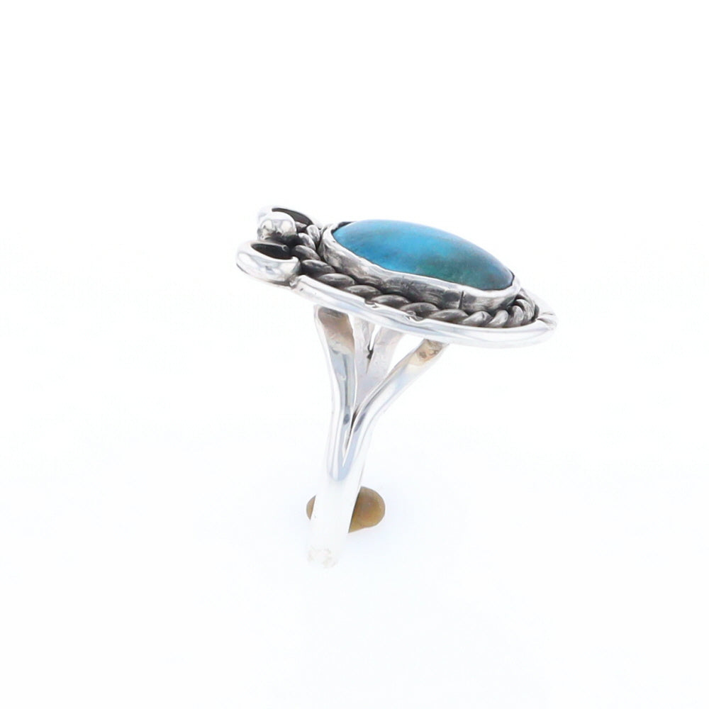 Native Turquoise Rope Design Ring