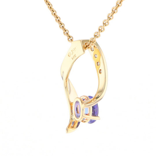 Synthetic Sapphire & Diamond Slide Pendant