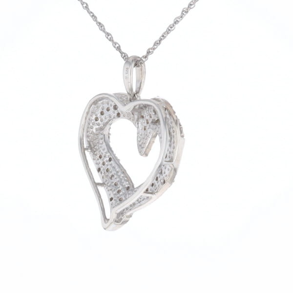 Frosted Diamond Heart Necklace