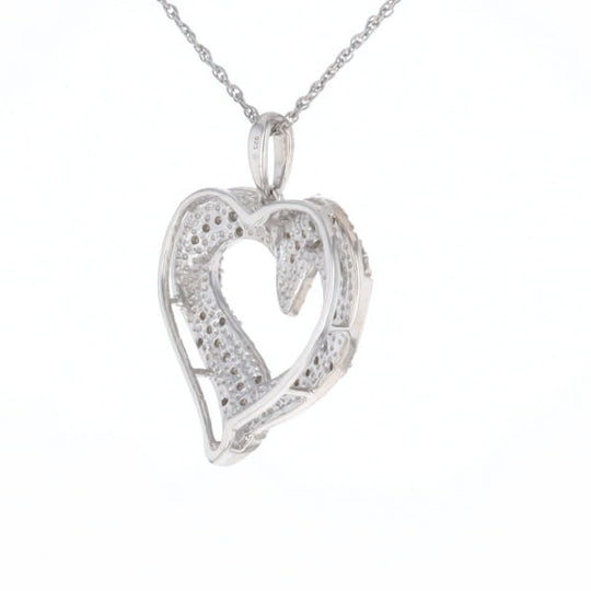 Frosted Diamond Heart Necklace