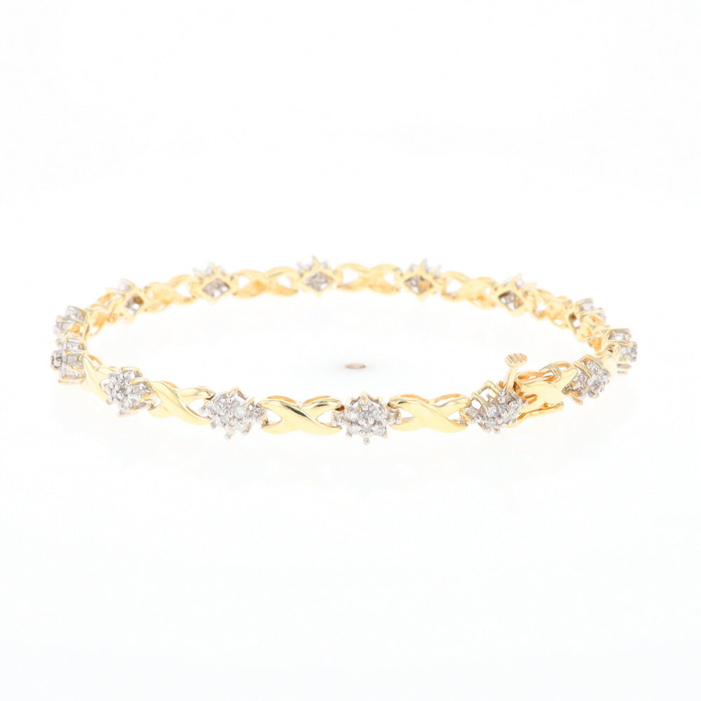 Diamond Cluster & Infinity Link Tennis Bracelet