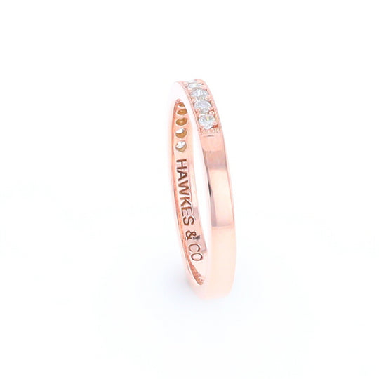 Rose Gold Milgrain Diamond Wedding Band