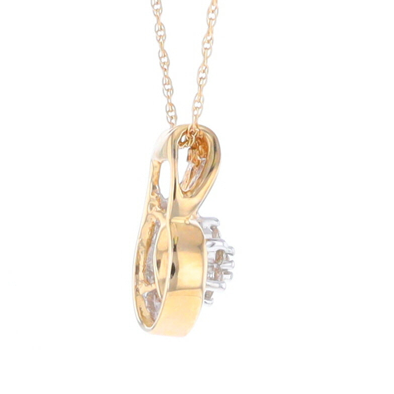 Gold Slide and Flower Diamond Pendant