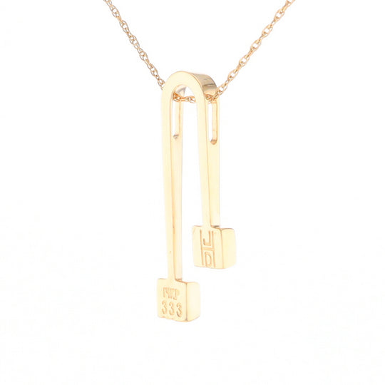 Gold Quartz 2 Square Curved Bar Pendant