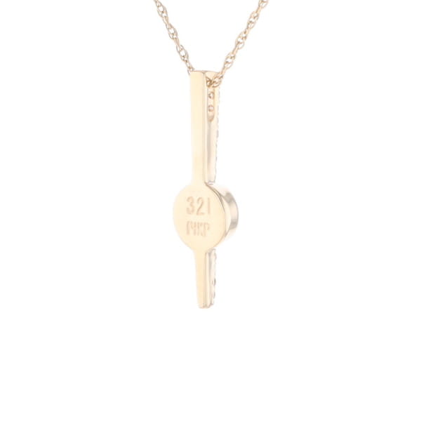 Diamond Bar Gold Quartz Round Inlaid Pendant G2