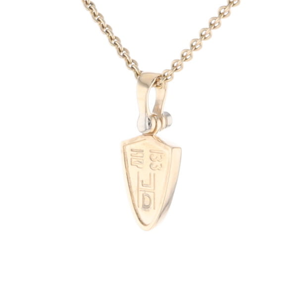 Gold Quartz Pendant Shield Shape Inlaid Pendant with .02ct Diamond