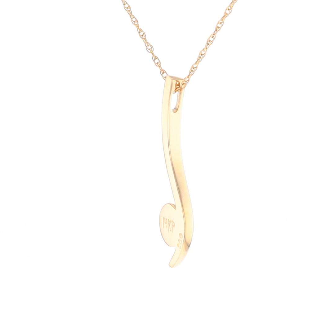 Round Inlaid Gold Quartz Curved Bar Pendant G2