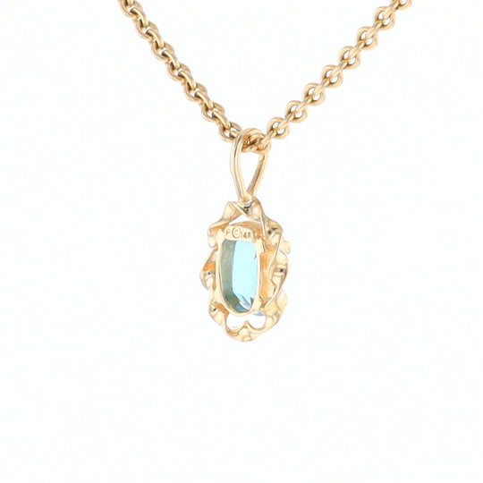 Blue Topaz Twisted Frame Pendant