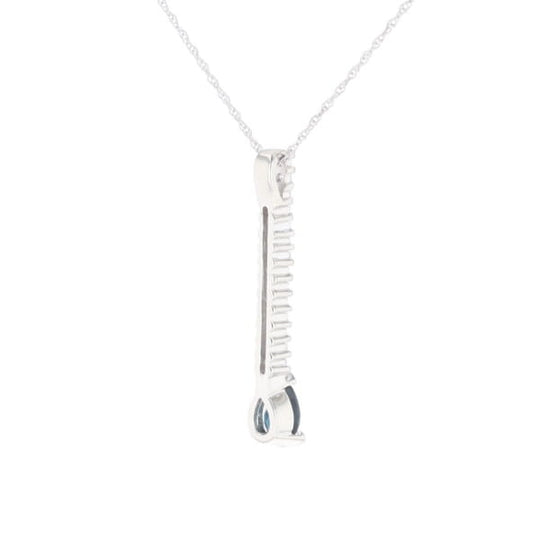 Pear Blue Sapphire Drop Pendant