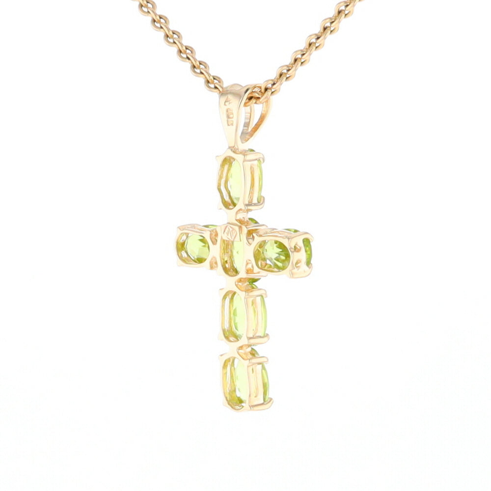 Oval Peridot Cross Pendant