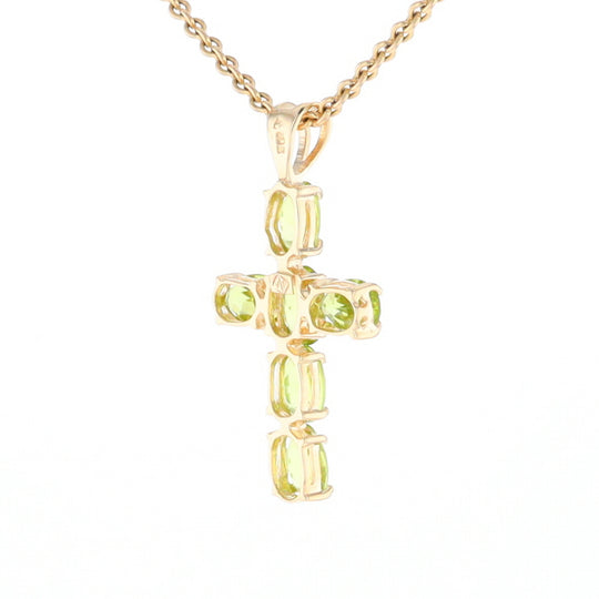 Oval Peridot Cross Pendant