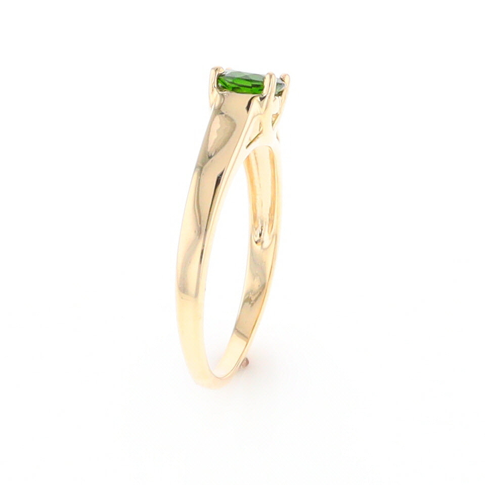 Chrome Diopside Solitaire Ring