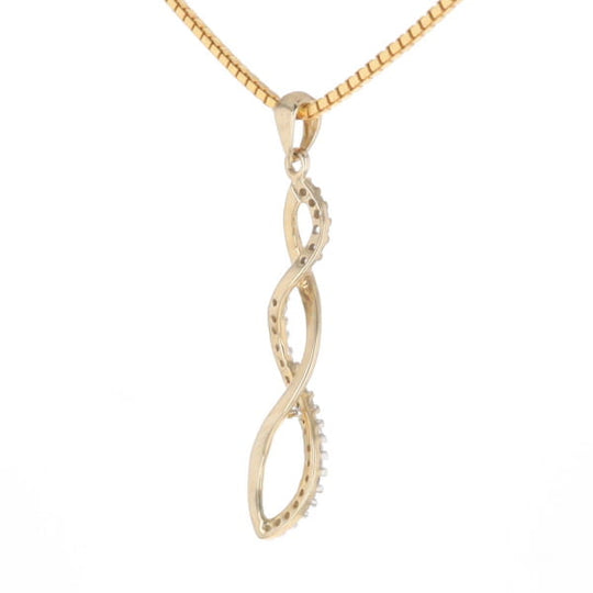 Ribbon Twist Diamond Pendant
