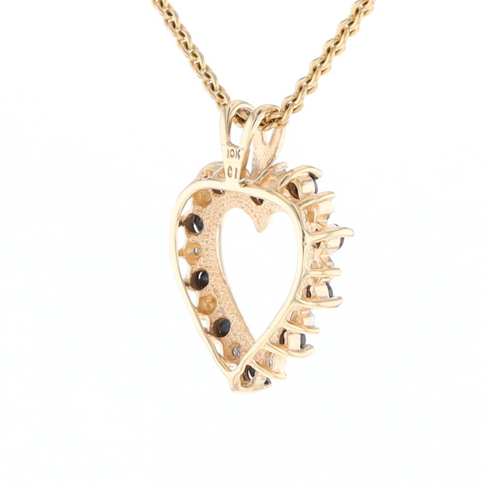 Open Heart Sapphire & Diamond Pendant