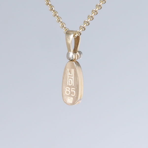 Opal Pendant Oval Inlaid Design with .02ct Round Diamond