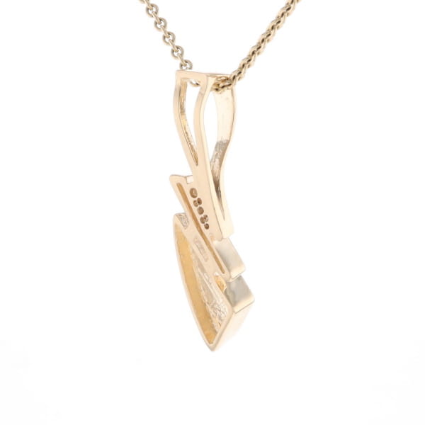 Retro Style Triangular Onyx Inlaid Pendant with .07ctw Diamonds