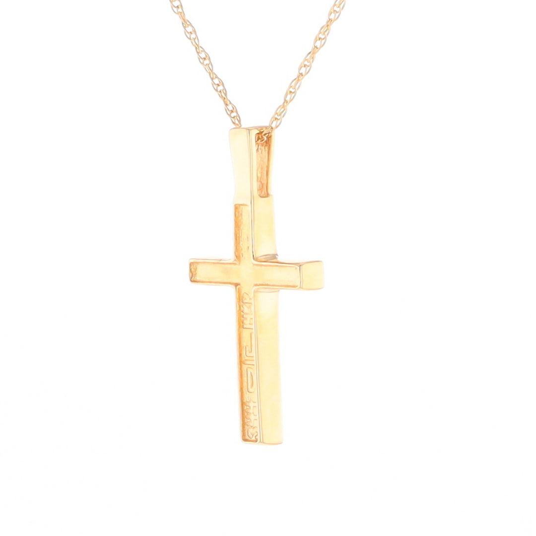 Three Section Gold Quartz Cross - G2