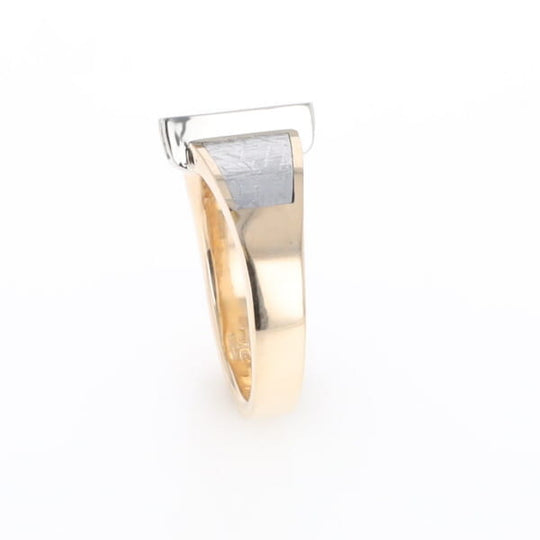 Meteorite Ring Double Sided Inlaid Design with .23ctw Diamonds