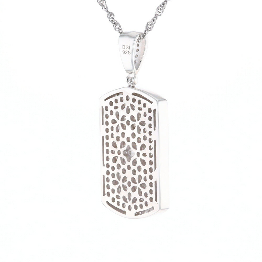 Cubic Zirconia Dog Tag Pendant