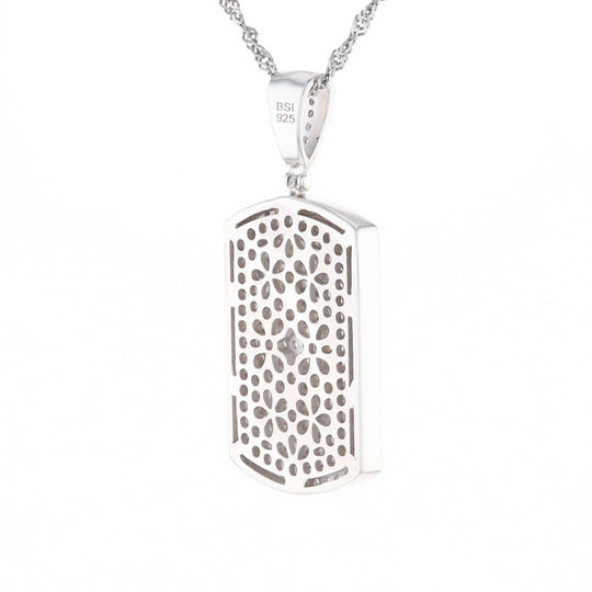 Cubic Zirconia Dog Tag Pendant