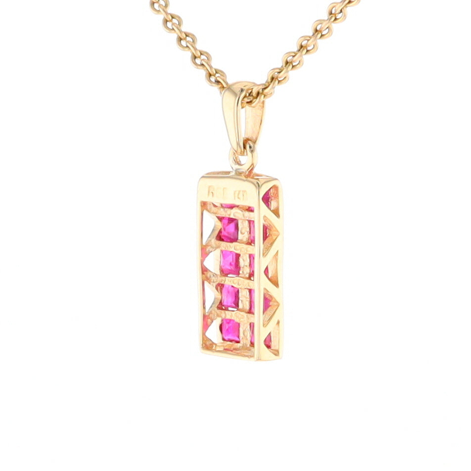 Double Row Ruby Pendant