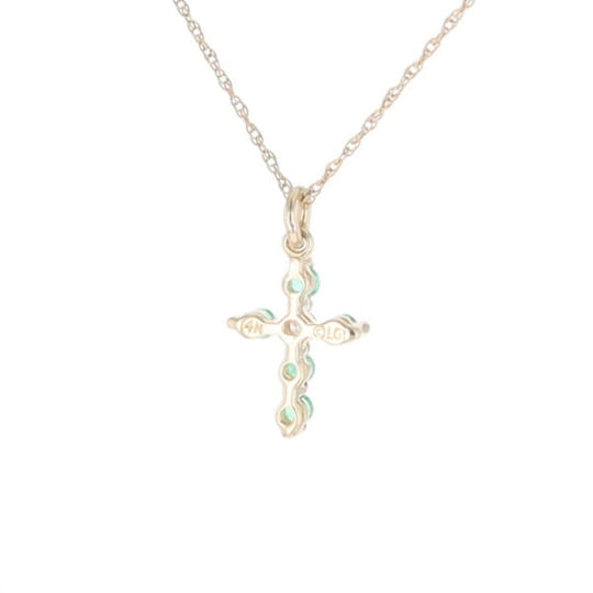 Small Emerald Cross Pendant