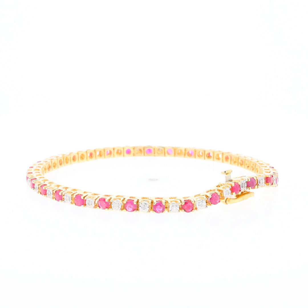 Ruby and Diamond Tennis Bracelet