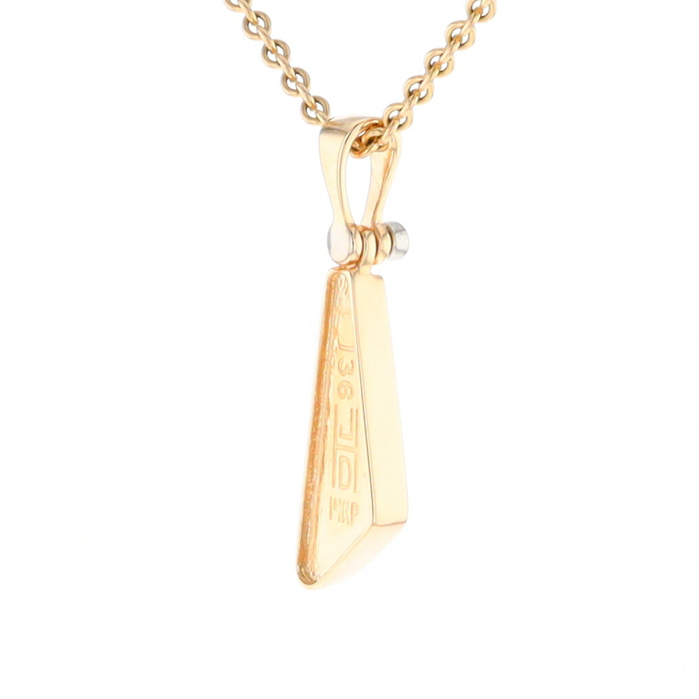 Triangular Gold Quartz Pendant - G2