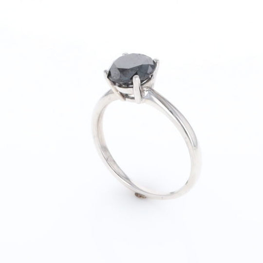 Black Diamond Solitaire Ring
