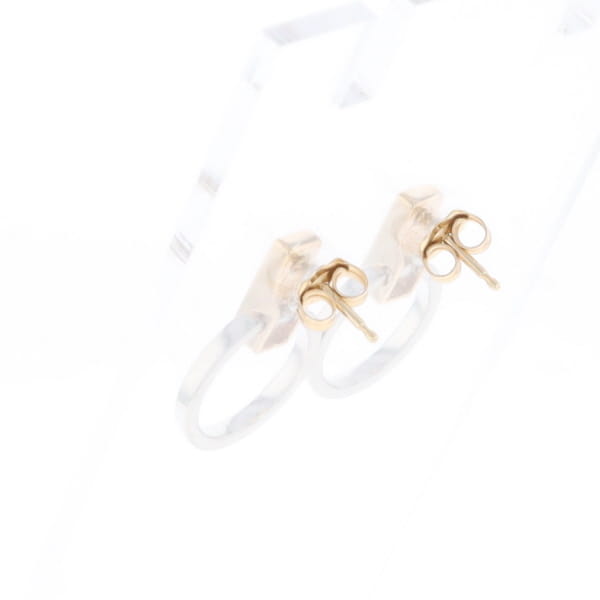 Gold Quartz Rectangle Inlaid Knocker Earrings - G2