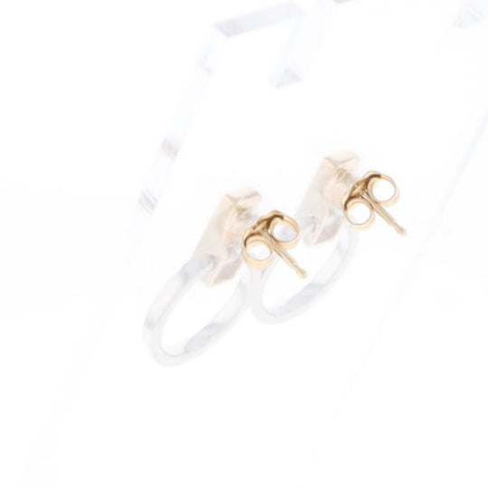 Gold Quartz Rectangle Inlaid Knocker Earrings - G2