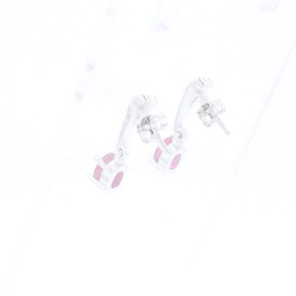 Oval Ruby Dangle Earrings